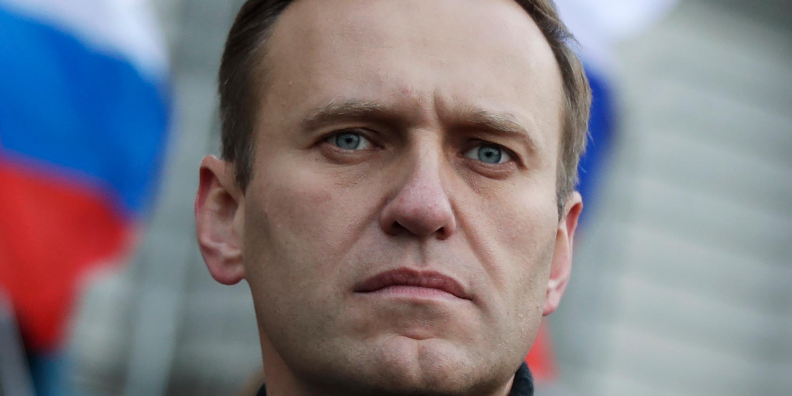Der russische Oppositionsaktivist Alexej Nawalny nimmt Februar 2020 an einer Demonstration in Moskau teil.