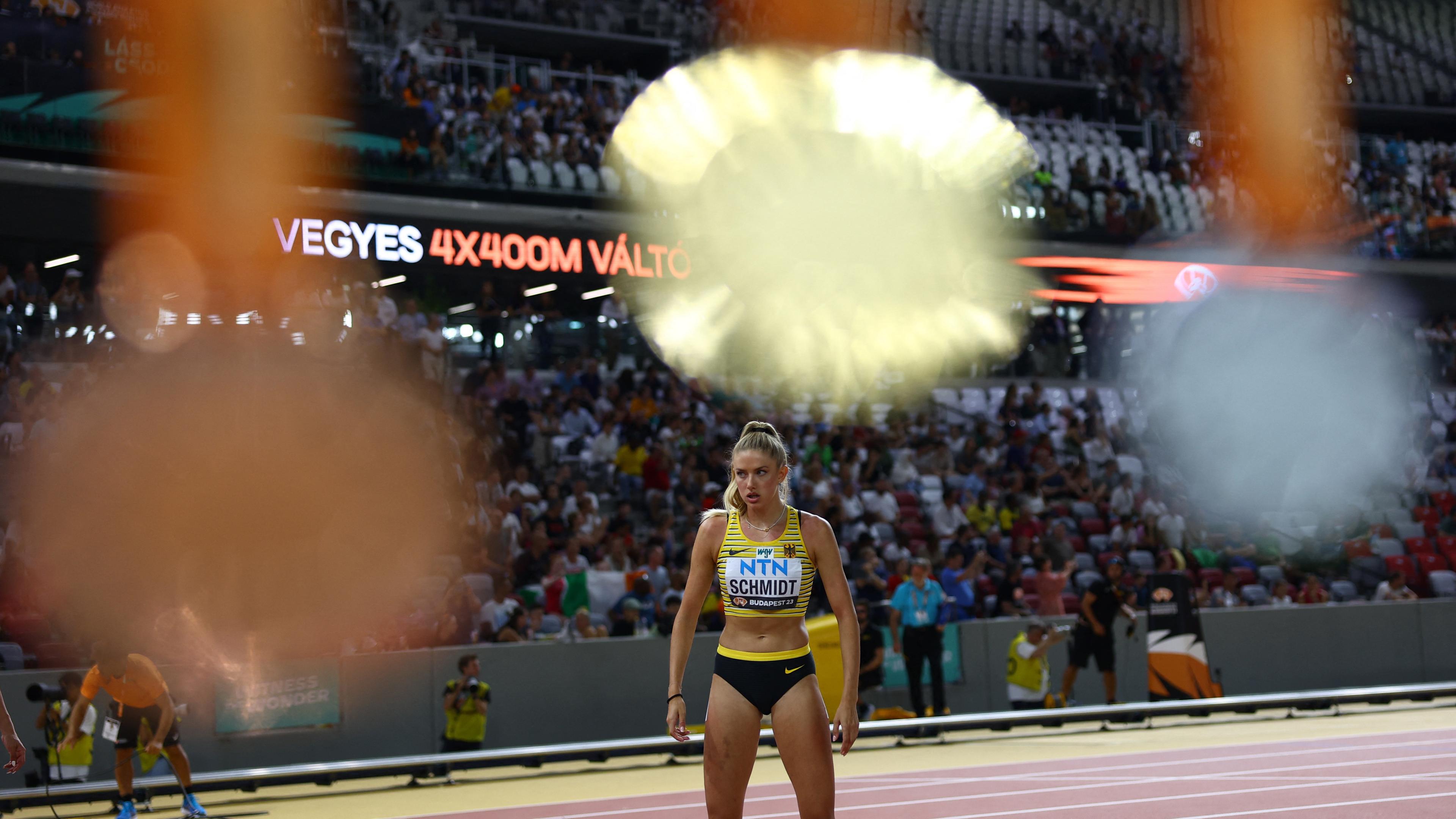 Leichtathletin Alica Schmidt im 4x400m-Mixed-Staffelfinale