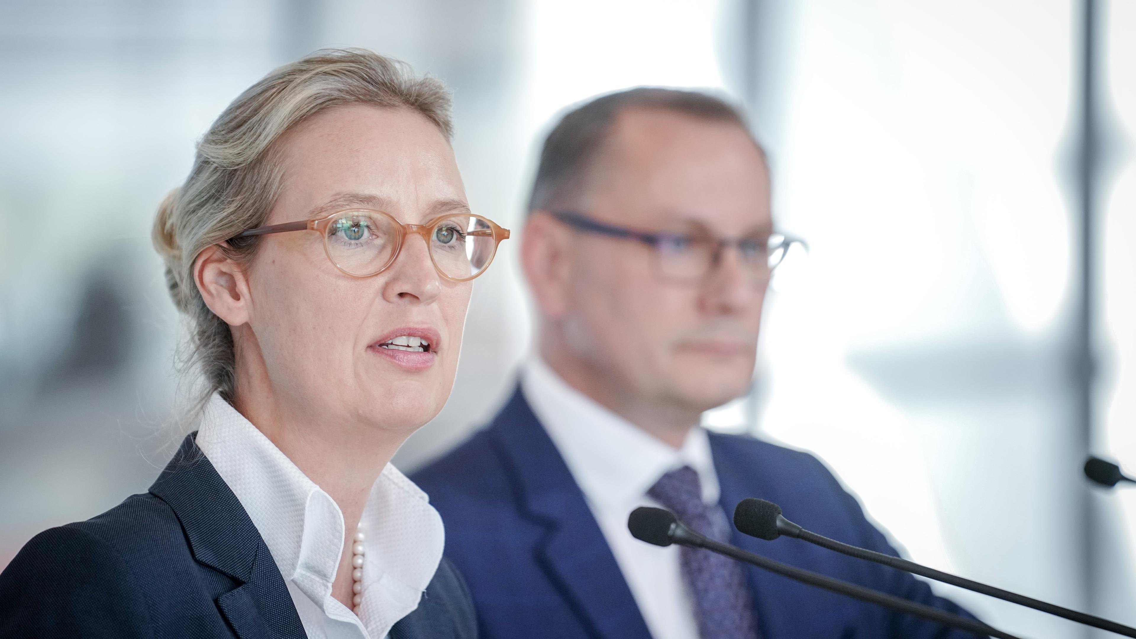 Alice Weidel (l) und Tino Chrupalla