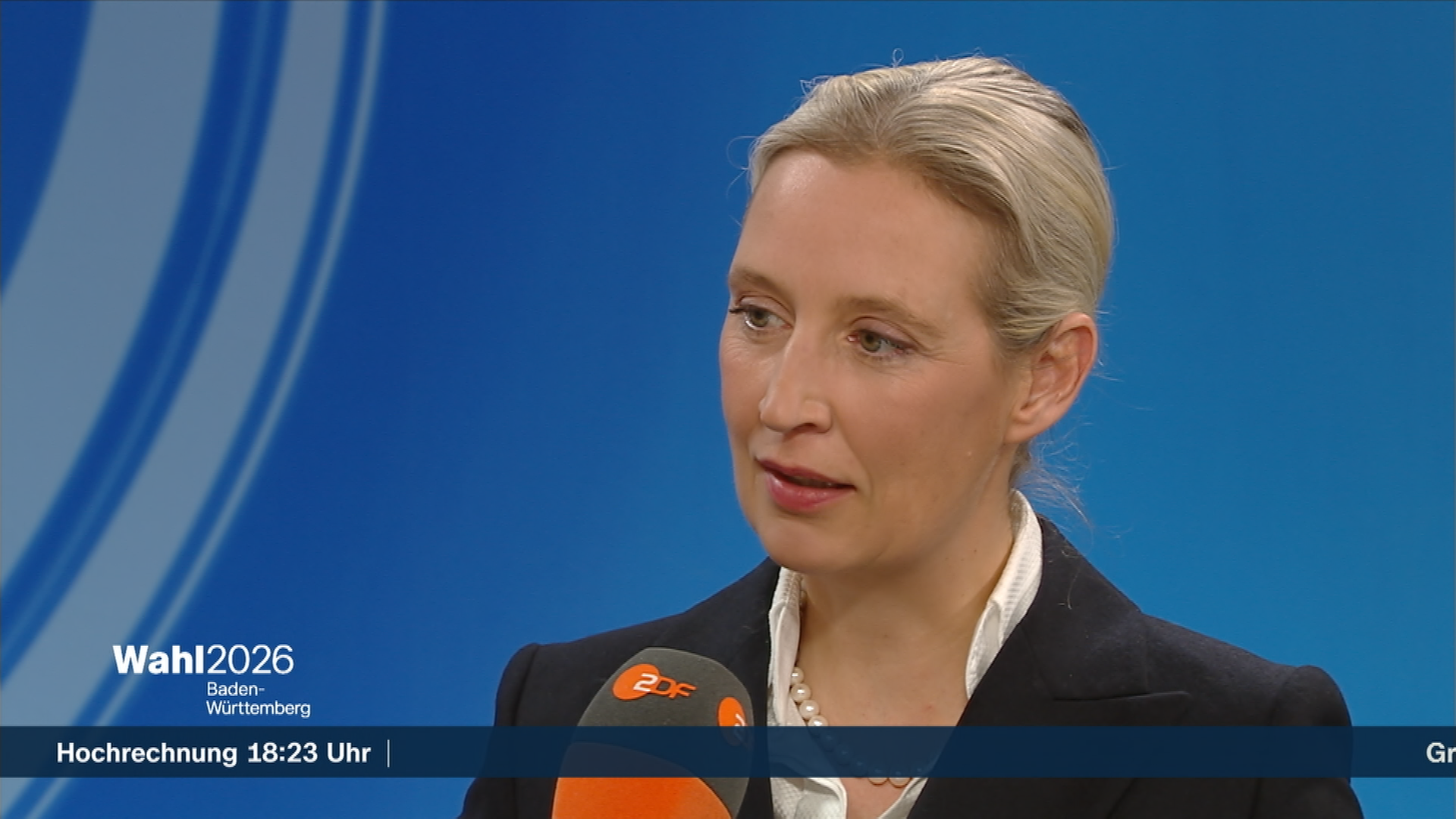 AfD-Vorsitzende Alice Weidel mit einer Reaktion zur Landtagswahl in Baden-Württemberg.