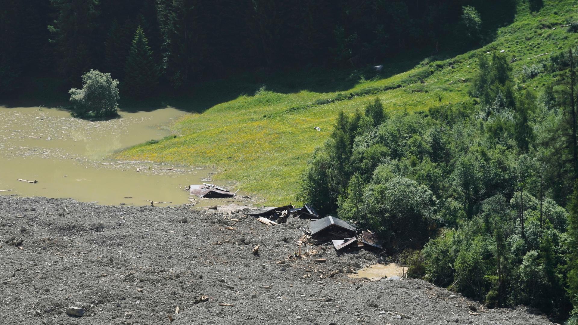 Das von einem Bergsturz verschüttete Dorf Blatten.