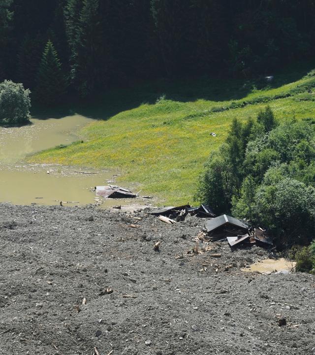 Das von einem Bergsturz verschüttete Dorf Blatten.