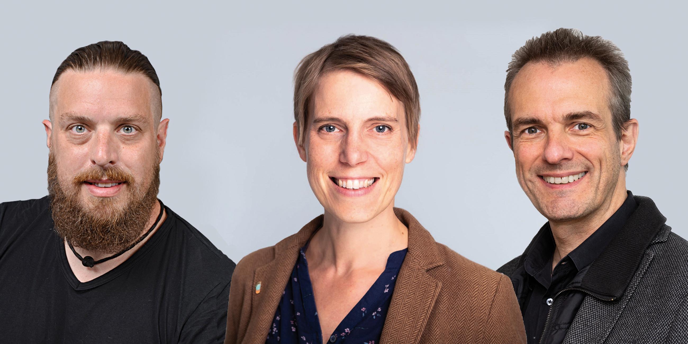 René Kirchhoff, Dr. Inka Wilhelm und Bernd Plöger bilden seit Januar 2019 die Fachstelle "Altern unterm Regenbogen"