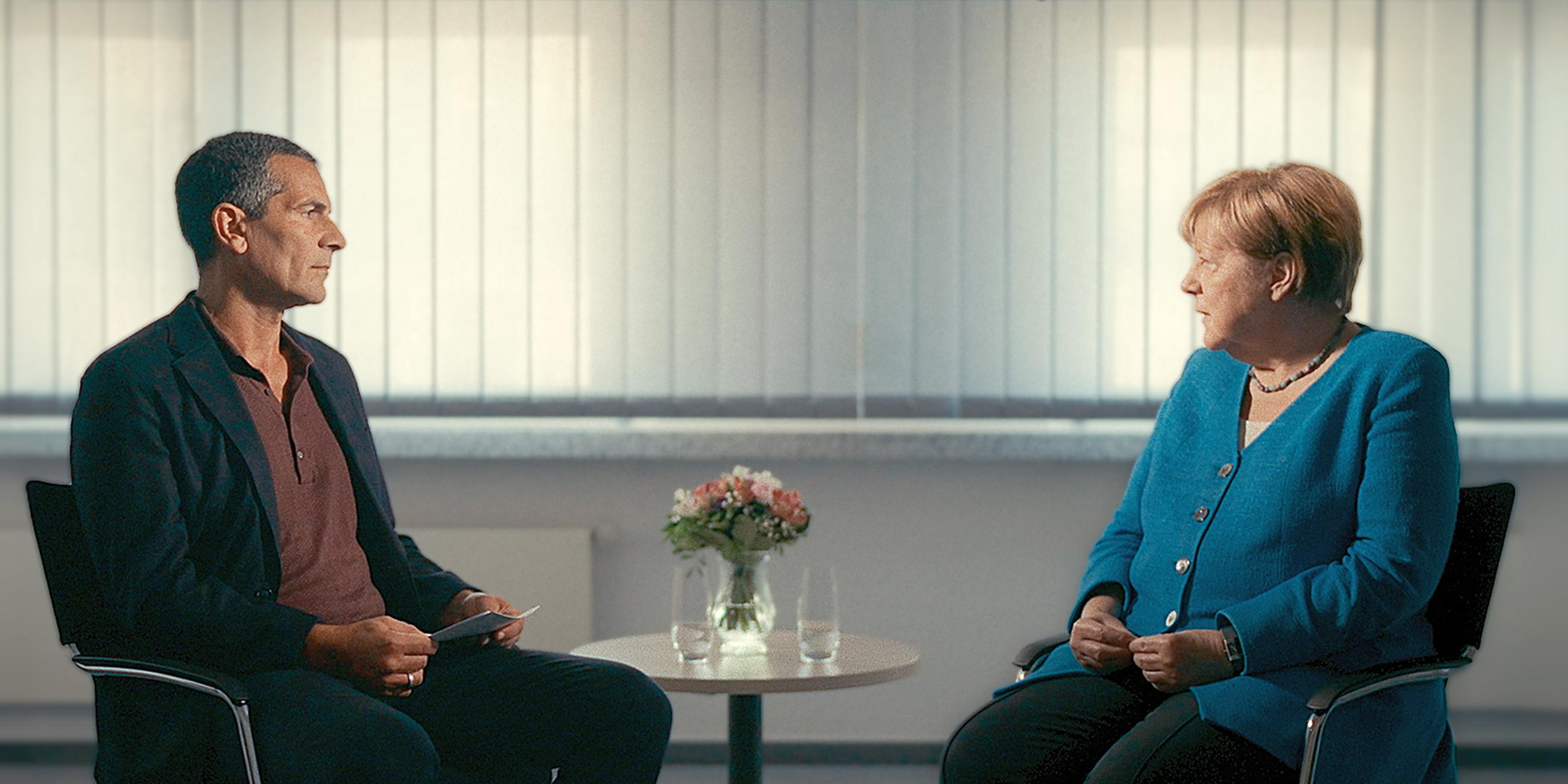 "Am Puls mit Mitri Sirin": Mitri Sirin und Angela Merkel