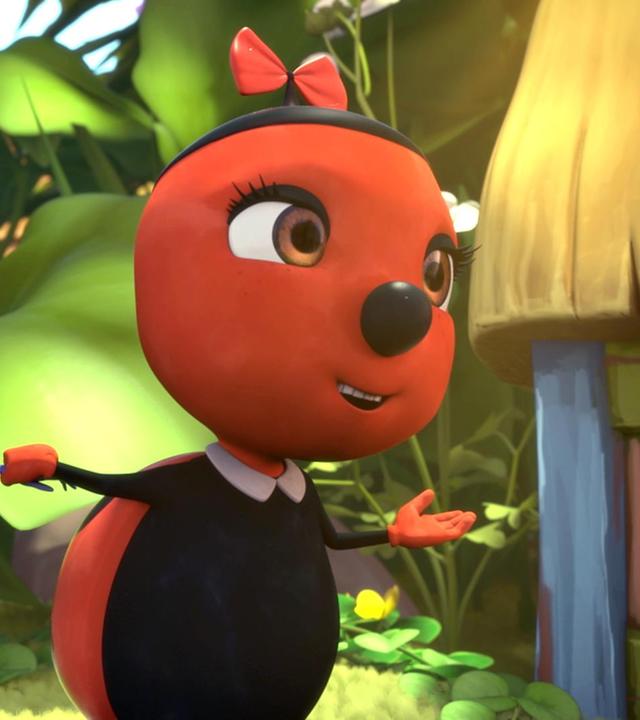 Paula (rechts) hat Anna (links) an der Hand. Sie will sie zur Ameisenkolonie führen.