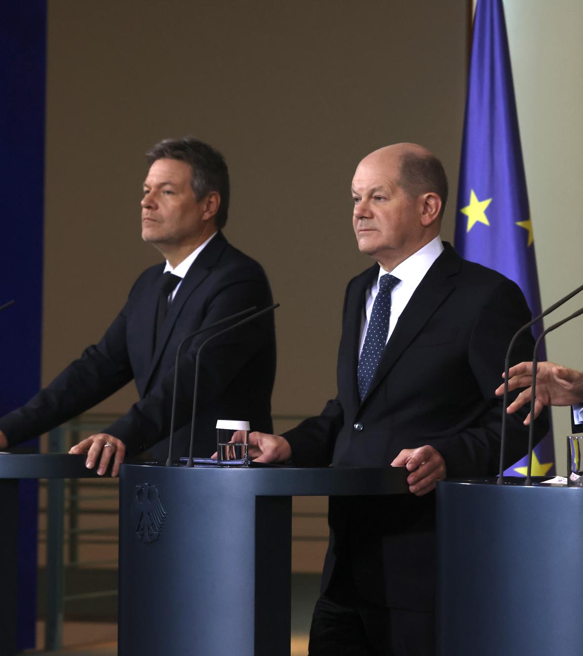 Robert Habeck, Olaf Scholz und Christian Lindner in Berlin 