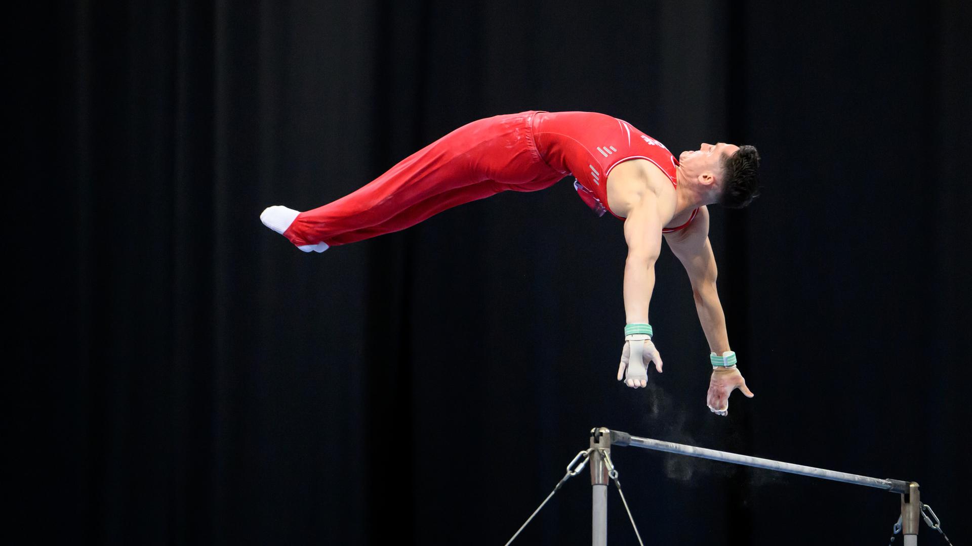 Andreas Toba am Reck bei den Finals 2026. 