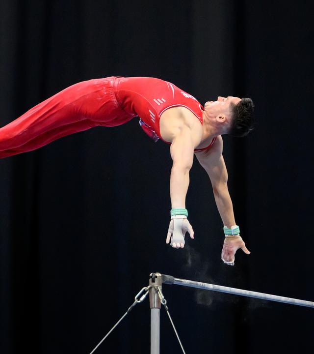 Andreas Toba am Reck bei den Finals 2026. 