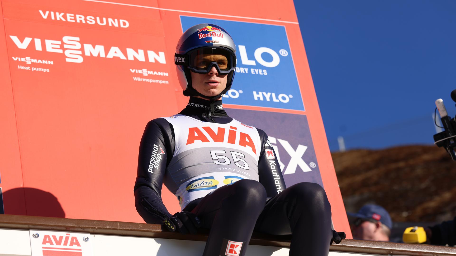 Skispringer Andreas Wellinger beim Skifliegen in Vikersund