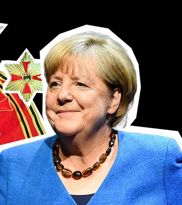 Altkanzlerin Angela Merkel und das Großkreuz des Verdienstordens der Bundesrepublik Deutschland