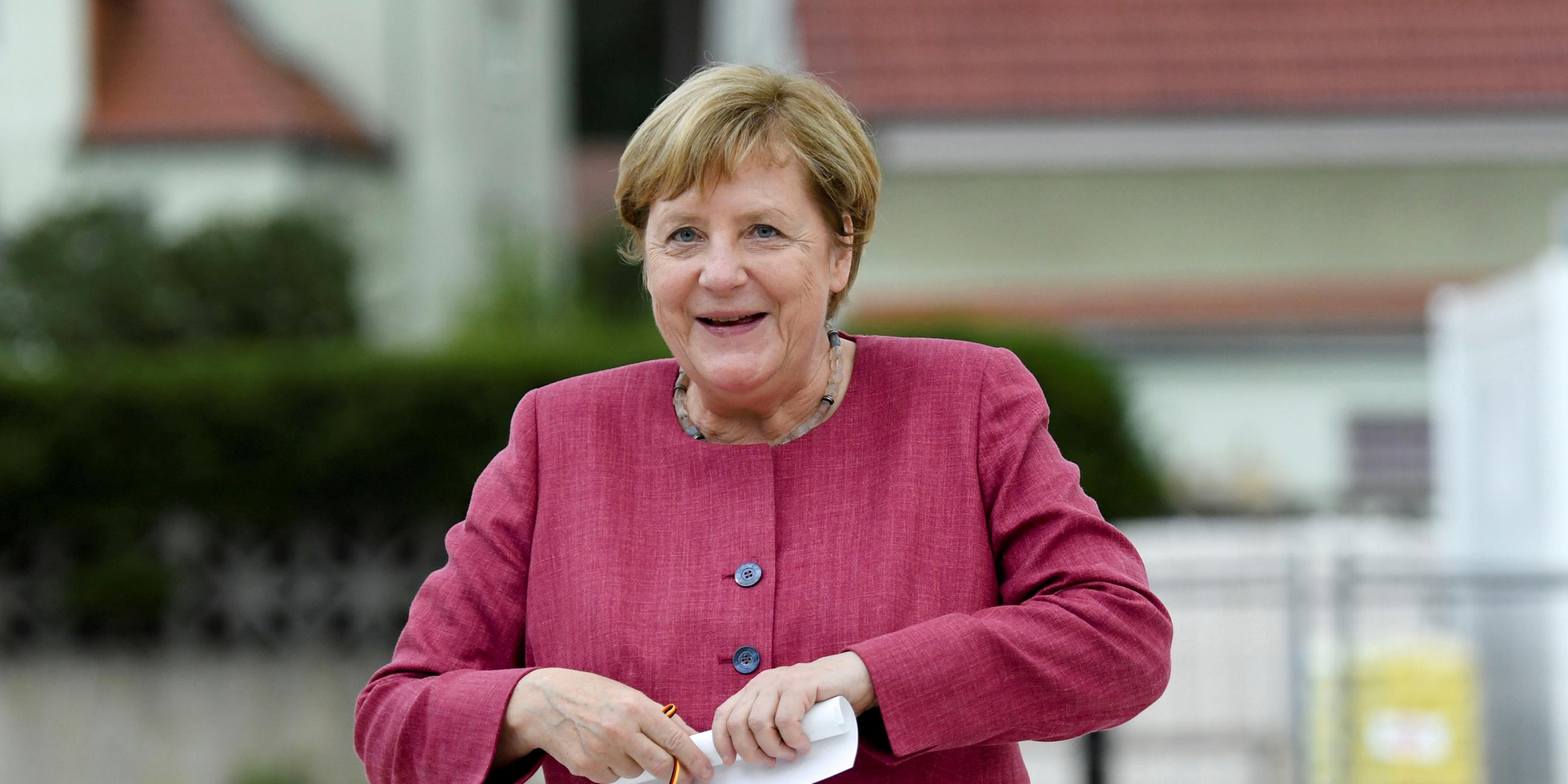 Bundeskanzlerin Angela Merkel bei einem Besuch in Templin.