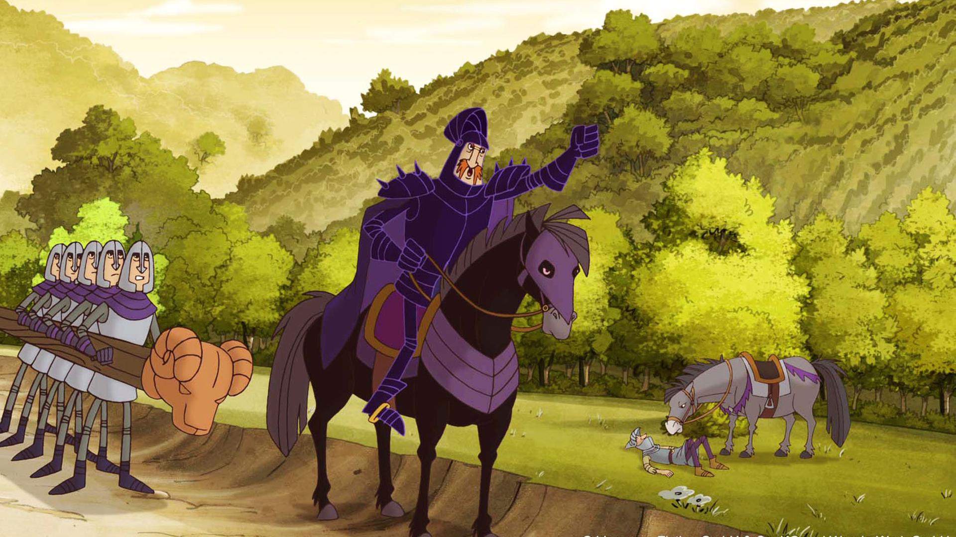 Ritter Wertolt reitet mit seinen Soldaten zur Burg Hohenlob, um sie anzugreifen