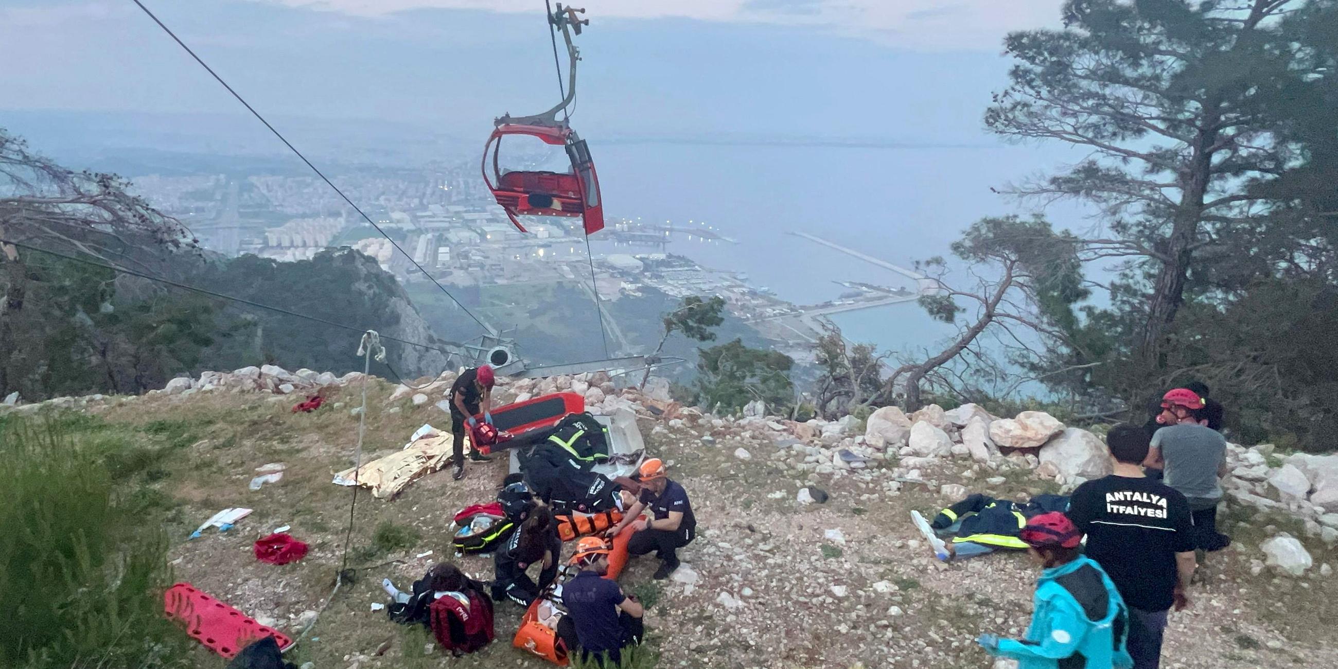 Seilbahnunglück in Antalya: Rettungskräfte vor Ort