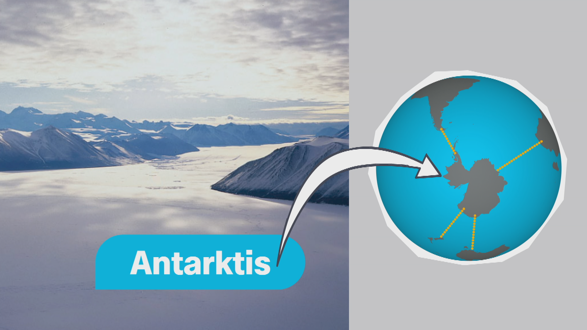 Grafikerklärstück Antarktis