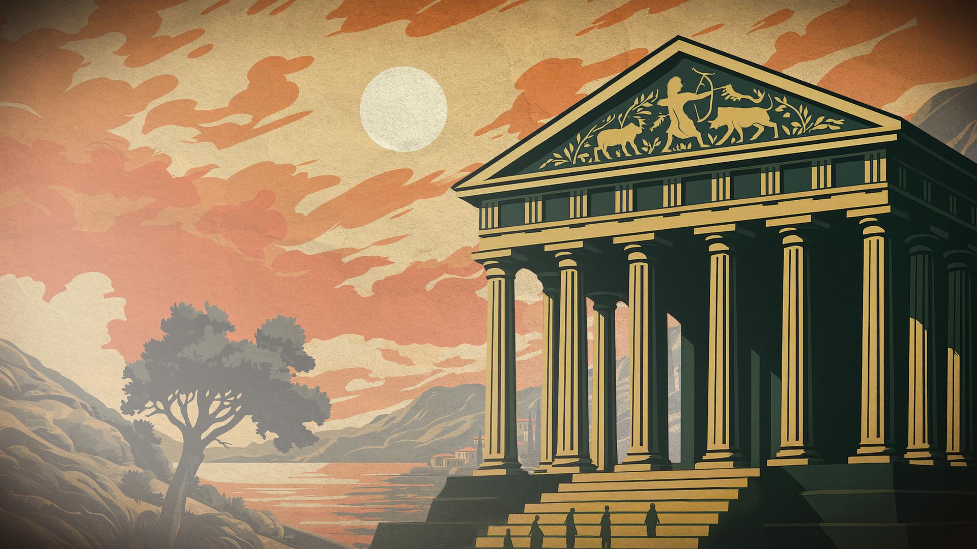 Illustrative Darstellung des Artemis-Tempel in Ephesos