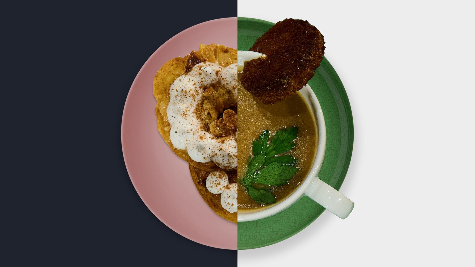 Gebackene Apfelringe vs. Bratkartoffel-Cremesuppe