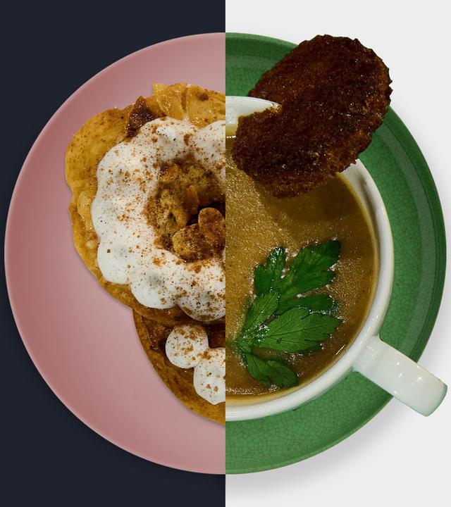 Gebackene Apfelringe vs. Bratkartoffel-Cremesuppe