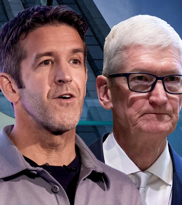 Der aktuelle Apple-CEO Tim Cook und sein Nachfolger John Ternus