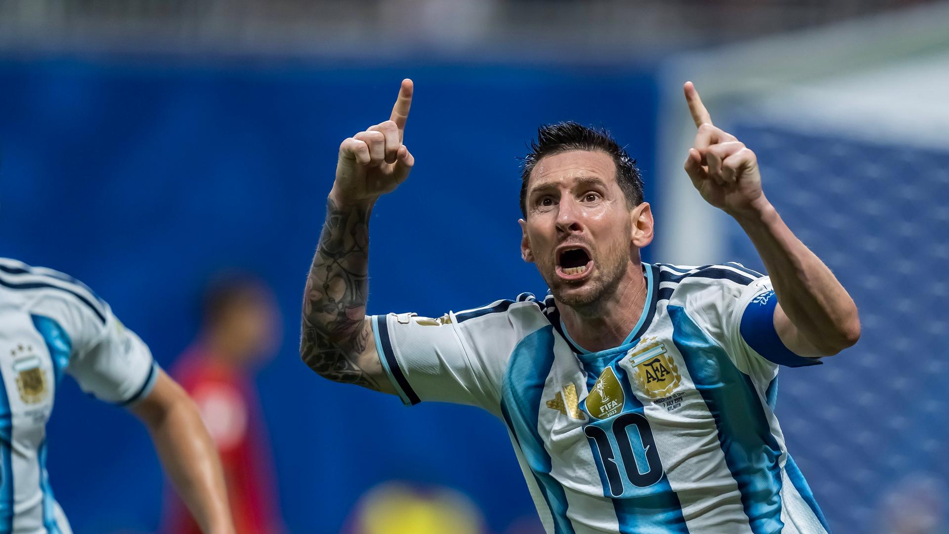 Messi feiert sein Tor am 07.07.26