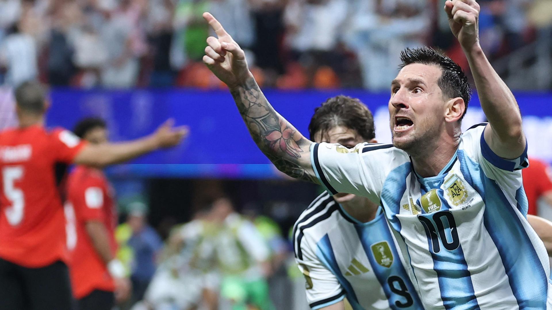 Messi feiert sein Tor am 07.07.26