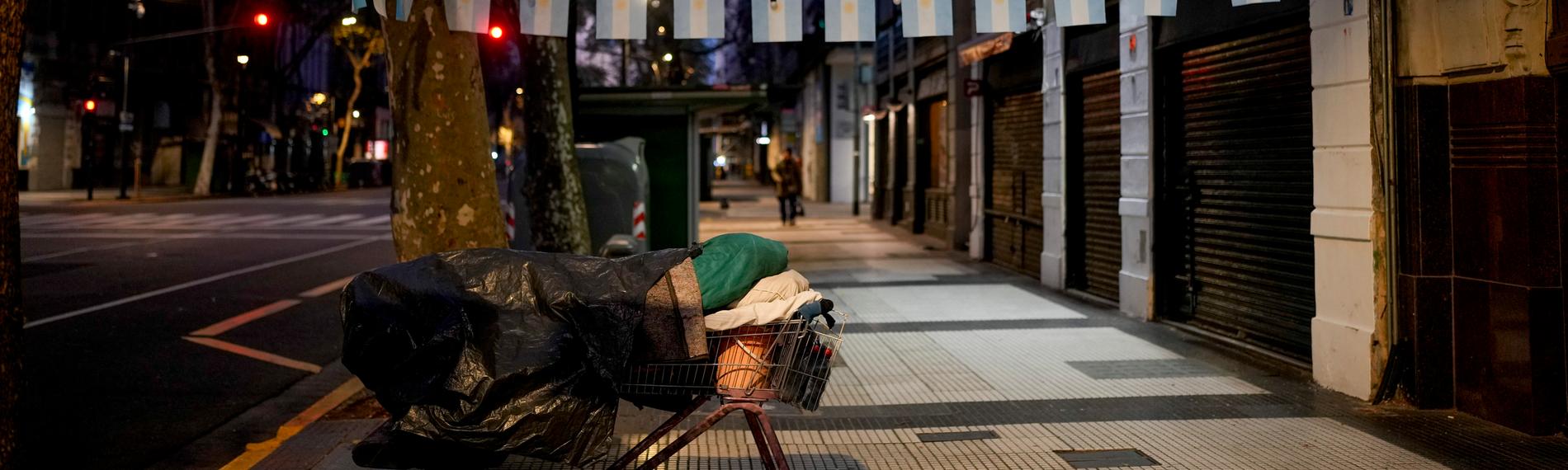 Obdachloser auf aregentinischer Straße