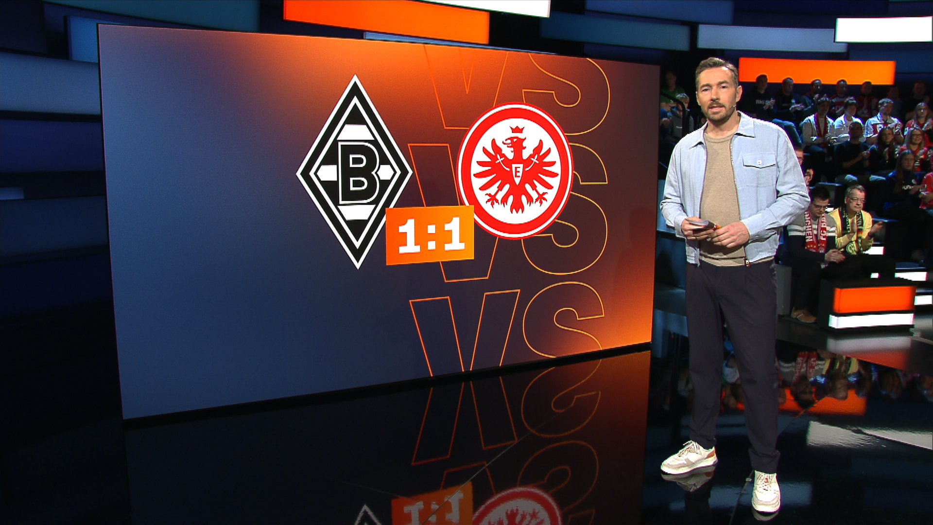 Moderator Sven Voss präsentiert das Topspiel im aktuellen sportstudio vom 08.02.2025