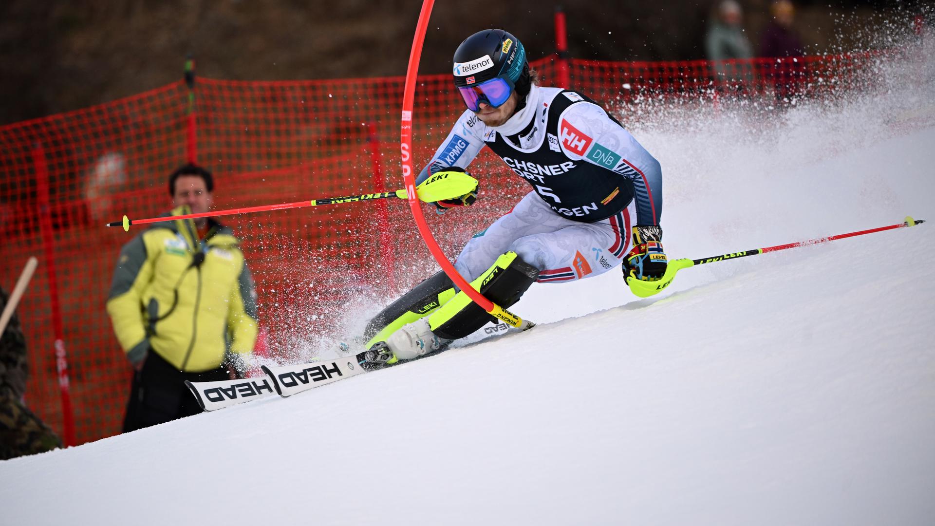 Atle Lie McGrath beim Slalom der Männer im Rahmen des FIS Ski World Cup am 18.01.2026 in Wengen. 