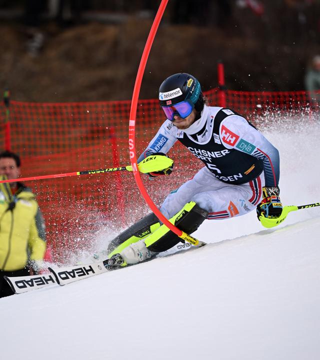 Atle Lie McGrath beim Slalom der Männer im Rahmen des FIS Ski World Cup am 18.01.2026 in Wengen. 