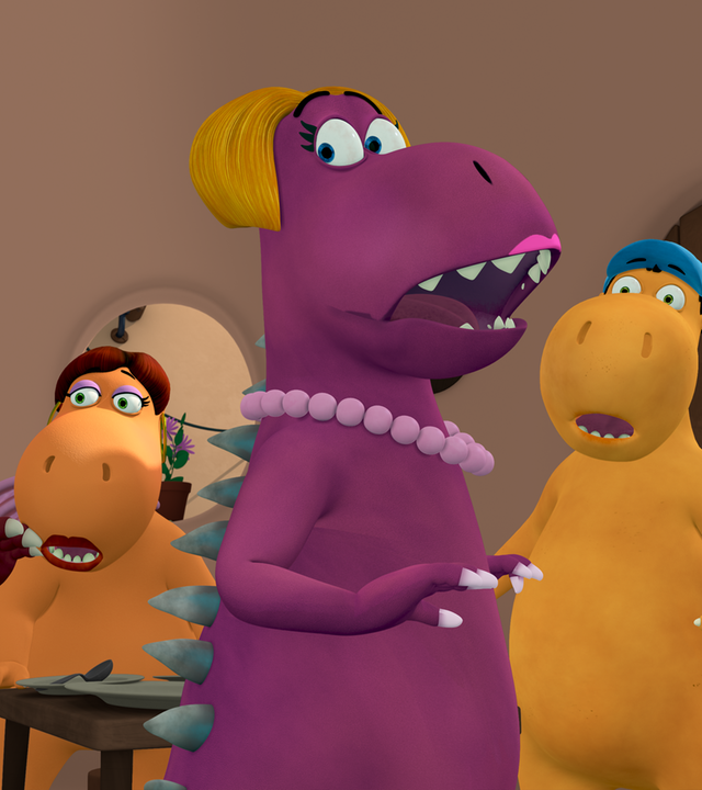 Die vier Eltern von Oskar und Kokosnuss sehen ziemlich erschrocken aus.