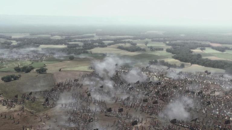 Aufnahme der Schlacht der Preußen gegen Frankreich