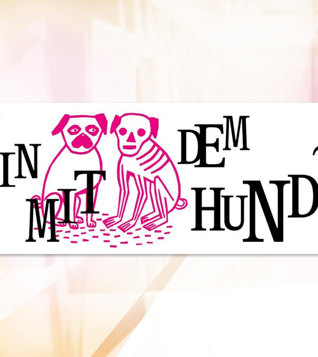 Auf einem Plakat sind zwischen dem Ausstellungstitel Wohin mit dem Hund? die Zeichnung eines Hundes und eines Hundeskeletts zu sehen.