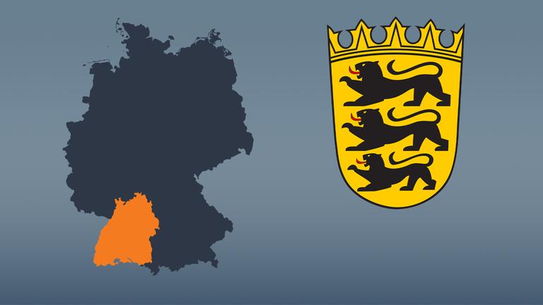 Wahlkreise und Flagge von Baden-Württemberg