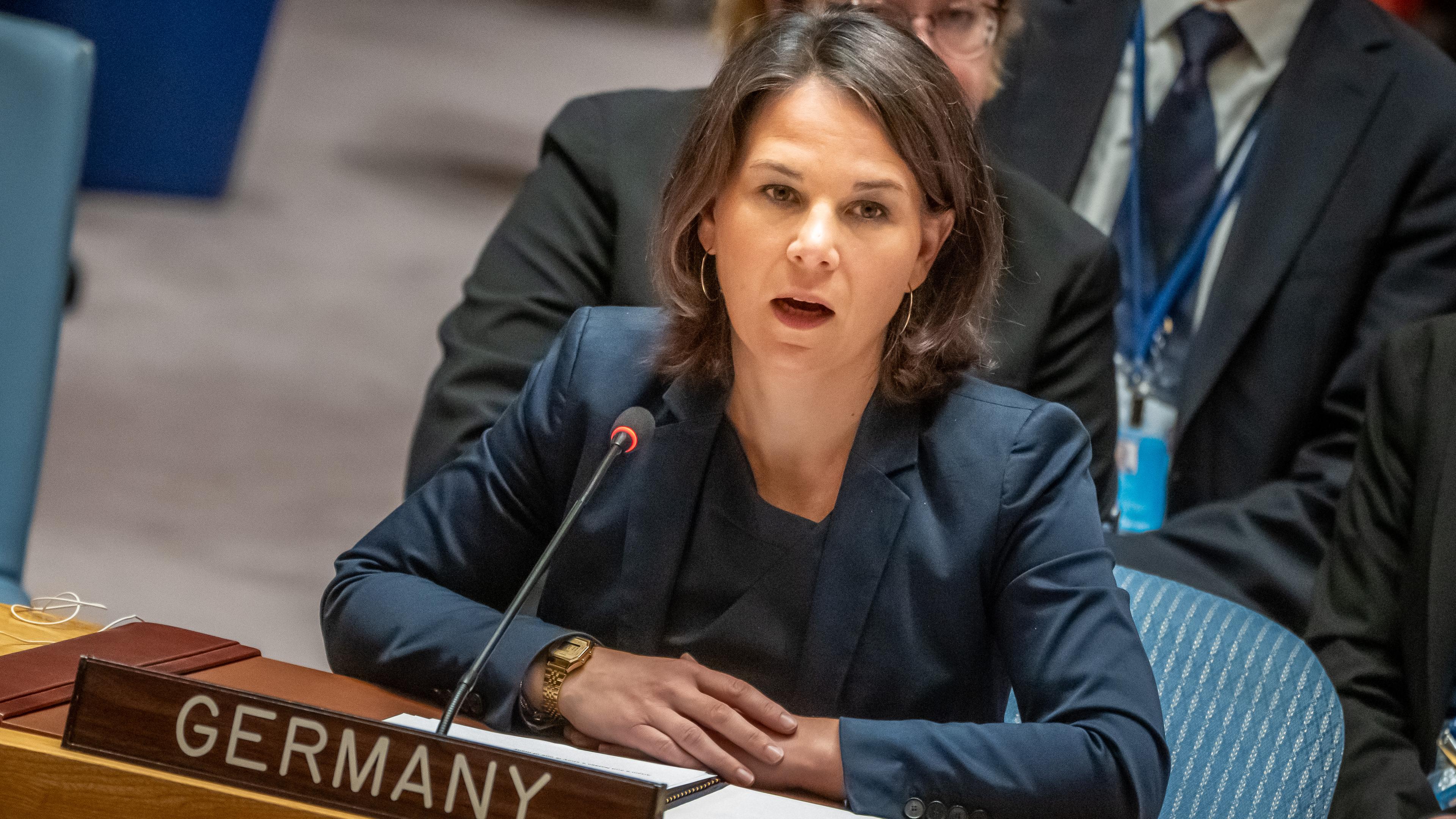 Annalena Baerbock bei einer Sitzung des UN-Sicherheitsrats.