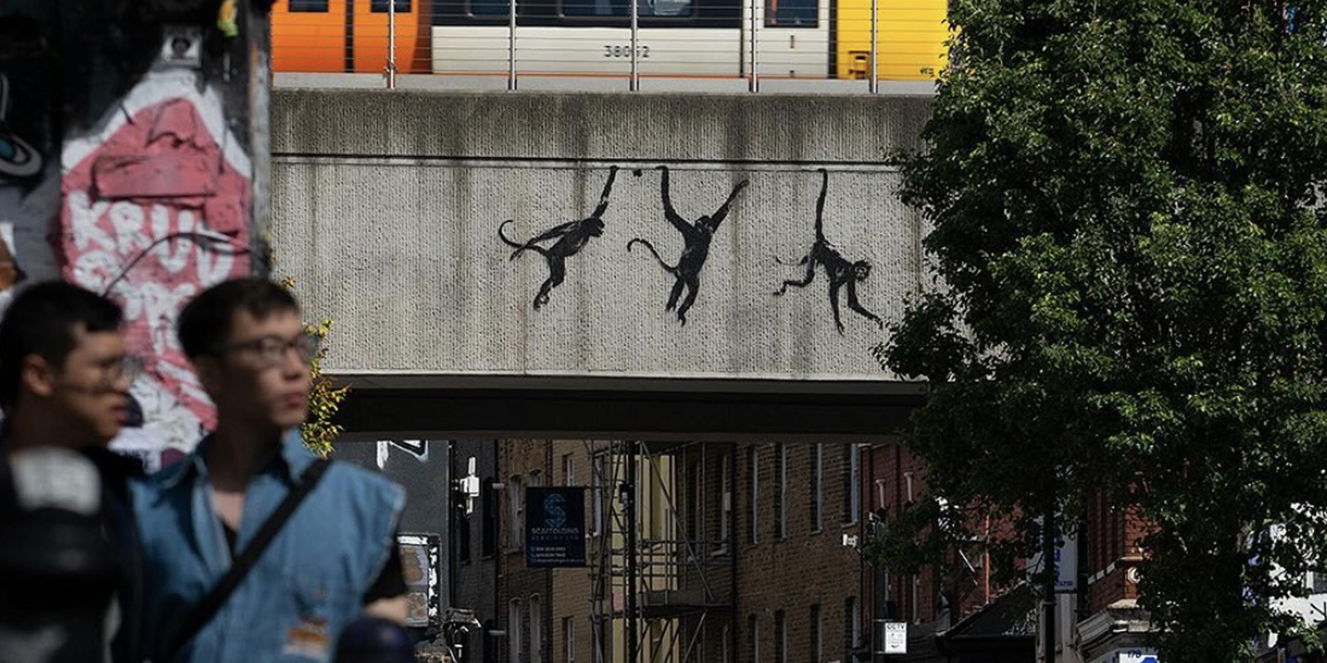 MJEDC Banksy Bilder Leinwand 3 Affen Bild Graffiti  Produktbild-Vorschau 10