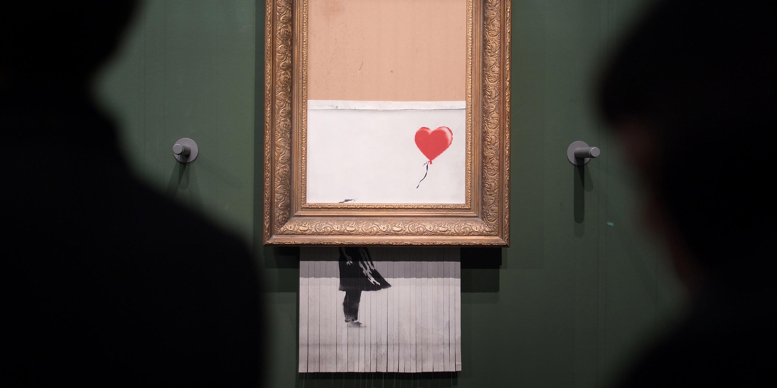 Geschreddertes Banksy-Bild "love is in the bin"