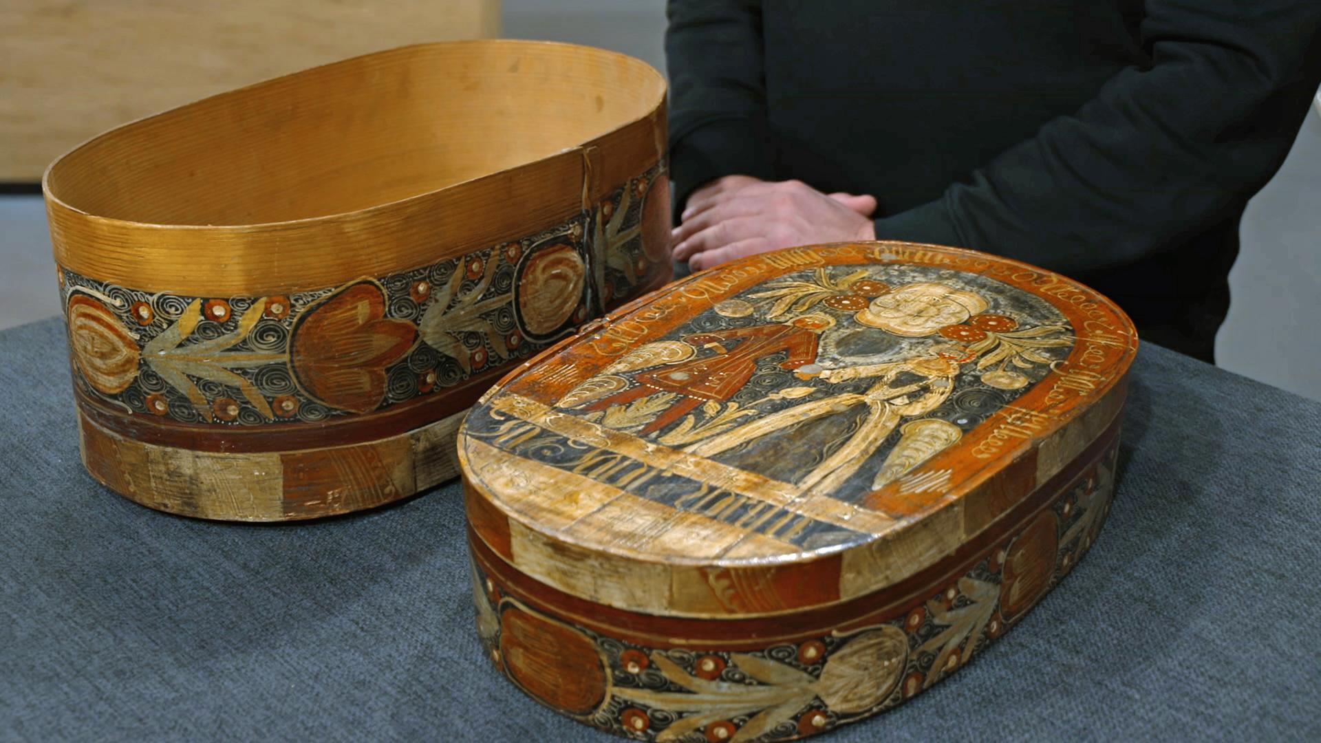 Eine bemalte Brautschachtel aus dem Jahr 1822