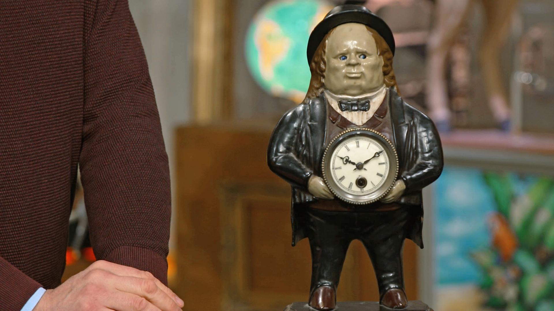 Eine kuriose John-Bull-Standuhr