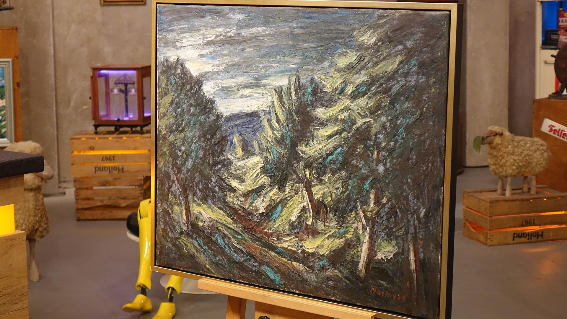 Ölgemälde von Clifford Holmead Philipps. Dargestellt ist eine bergige, felsige Landschaft.