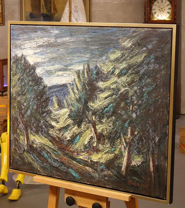 Ölgemälde von Clifford Holmead Philipps. Dargestellt ist eine bergige, felsige Landschaft.