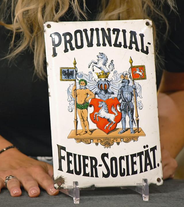 Antikes Emaille-Schild der Provinzial Feuer-Societät.