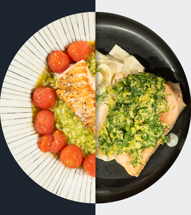 Basilikum-Risotto vs. Saiblingsfilet