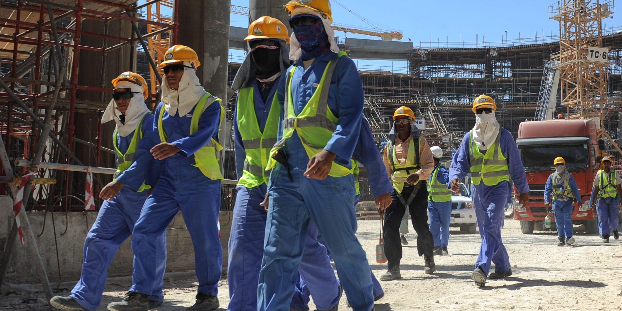 Bauarbeiter in Katar.