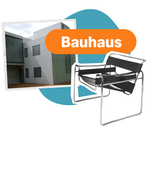 Grafik: Bauhaus-Stuhl und Bauhaus-Haus
