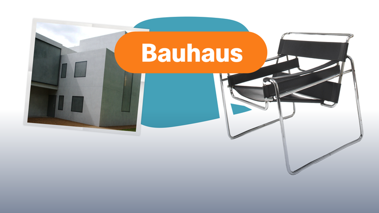 Grafik: Bauhaus-Stuhl und Bauhaus-Haus