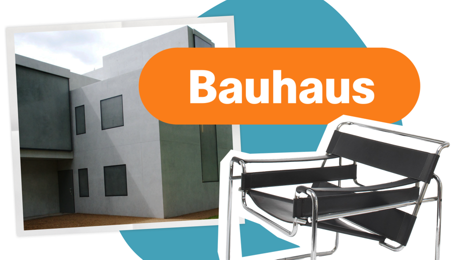 Grafik: Bauhaus-Stuhl und Bauhaus-Haus