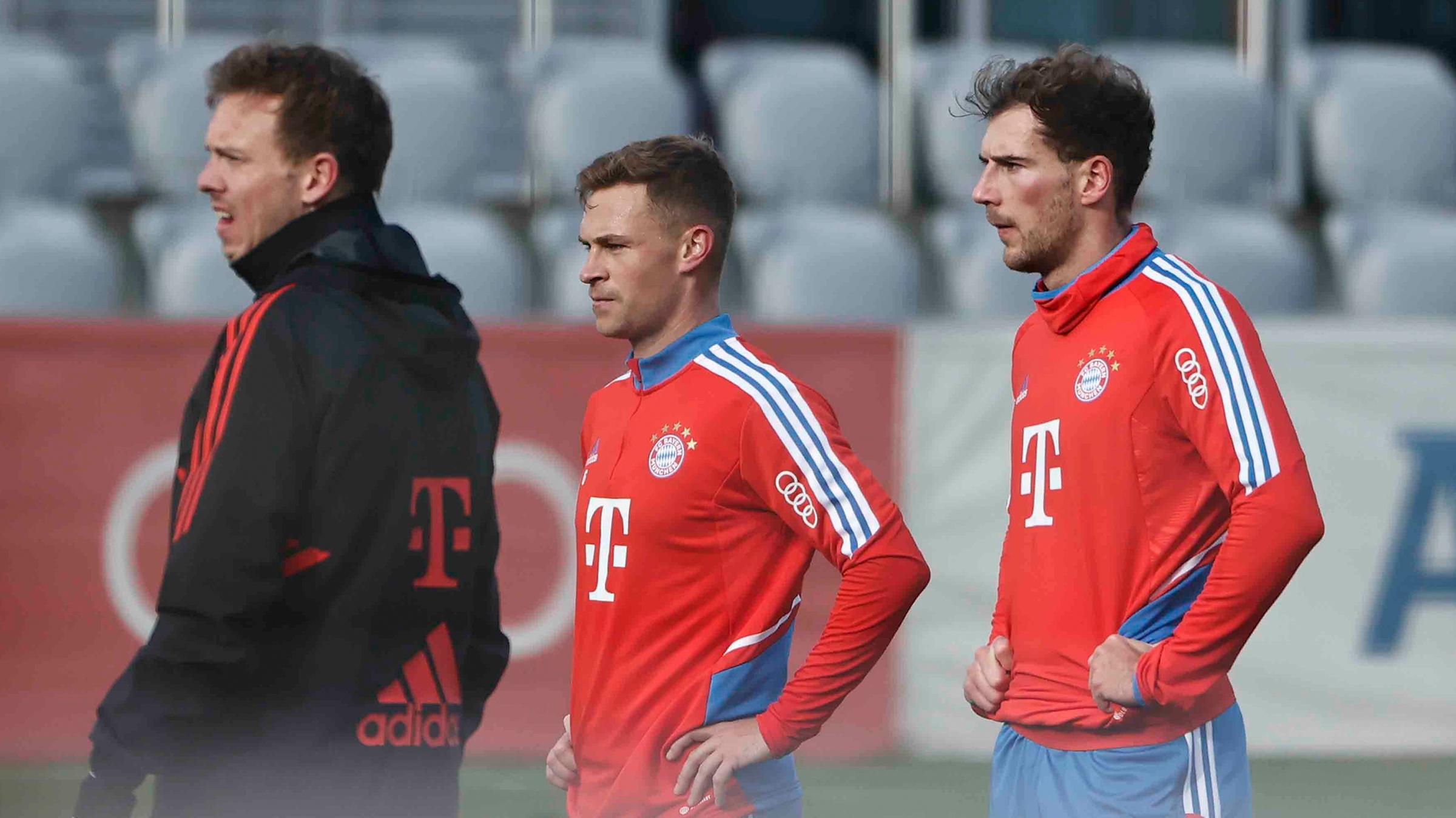 Nagelsmann, Kimmich und Goretzka im Training. 