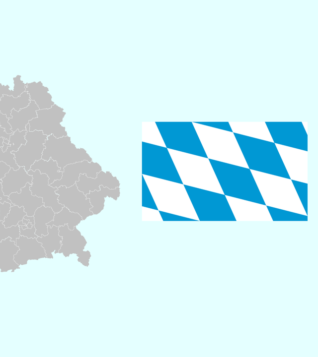 Wahlkreise und Flagge von Bayern