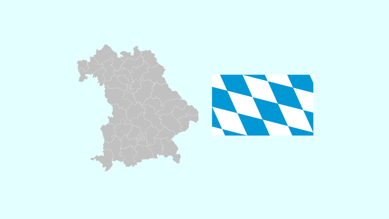 Wahlkreise und Flagge von Bayern