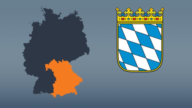 Wahlkreise und Flagge von Bayern