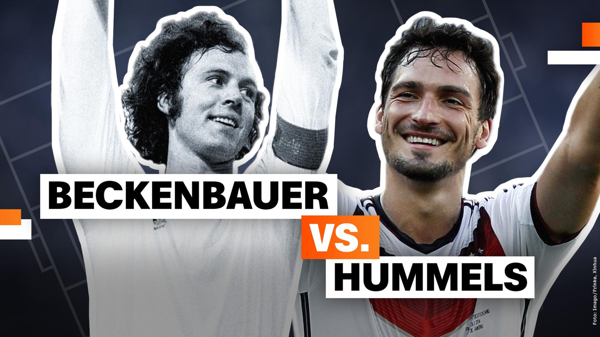 Mats Hummels und Franz Beckenbauer im Vergleich